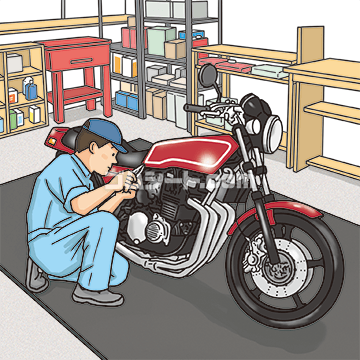 バイクの修理工場に耐油性ゴムマット！