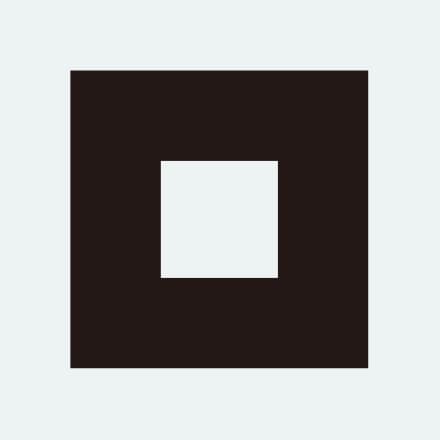 中央を開口させた角型フレーム状ゴムの図。