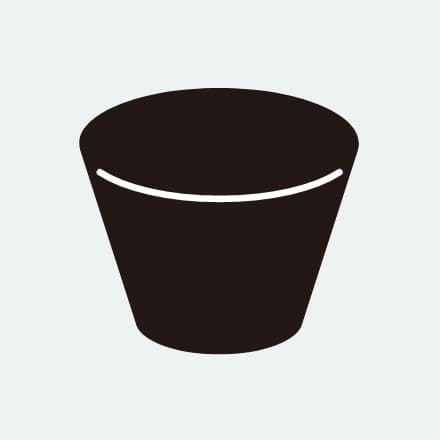 上径・下径・厚みを指定して作る円錐形ゴム栓の図。