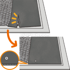 補強布入りゴムならアンカーで固定しても裂けにくい